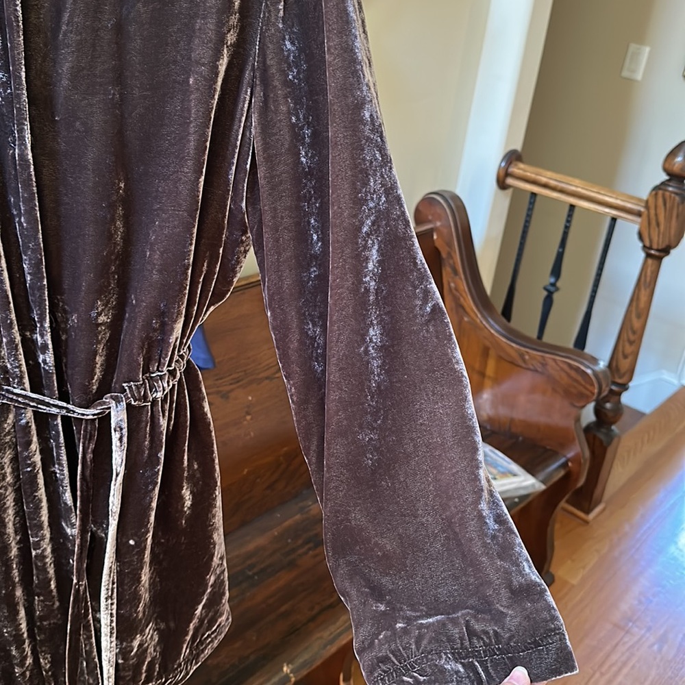 Velvet hooded cinch waist jacket - Picture 4 of 6